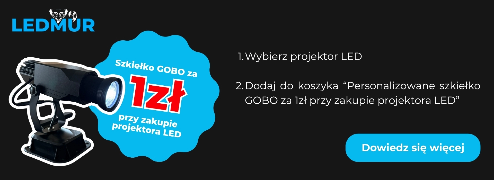 szkiełko za złotówkę przy zakupie projektora led